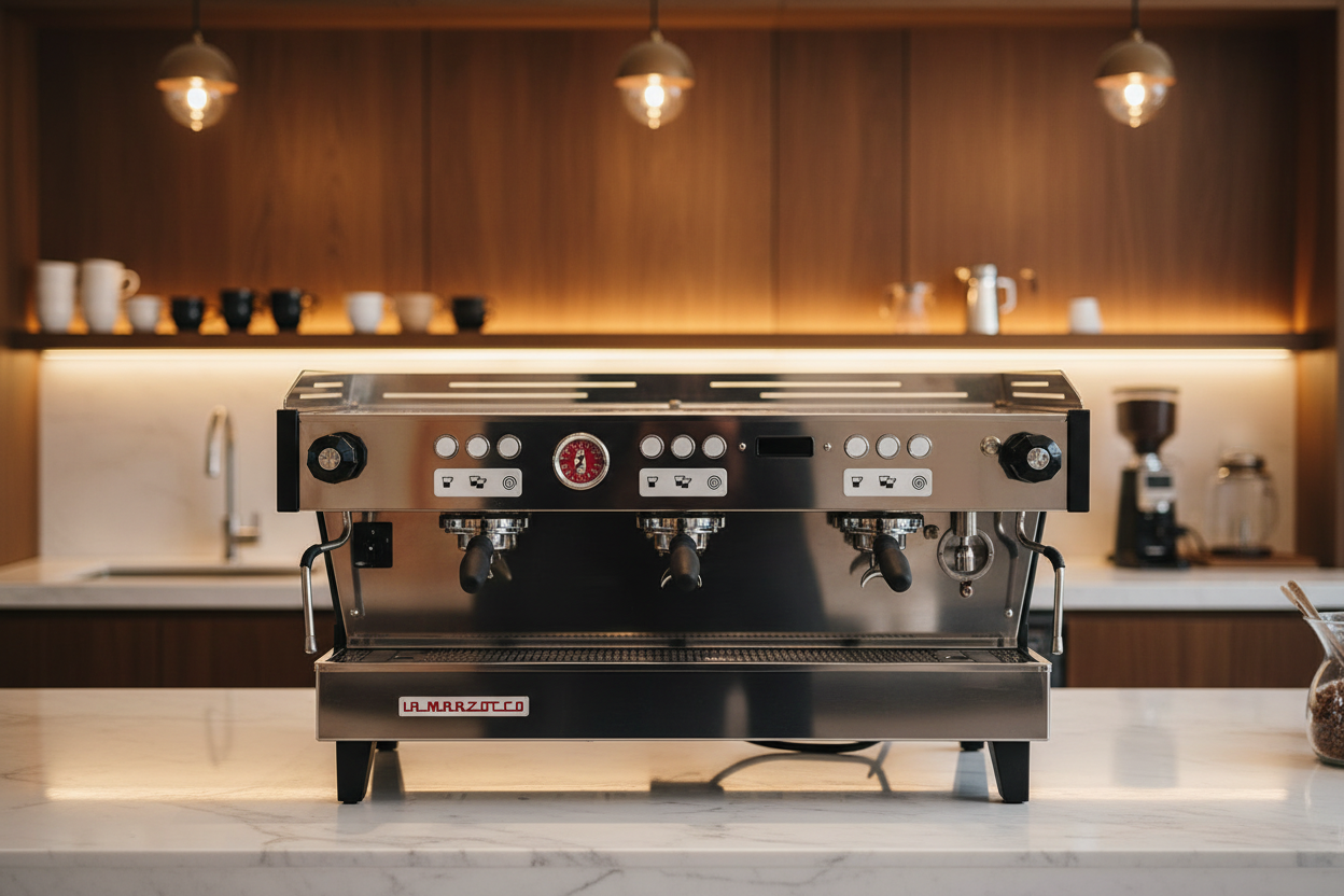 La Marzocco Linea PB Front View - Coffee Shop Setting