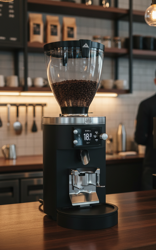 Mahlkonig E80W Black in Professional Café Setting