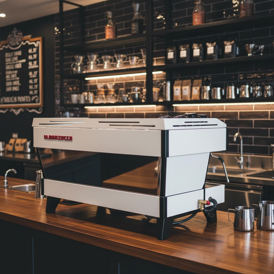 La Marzocco Linea PB back view in café setting