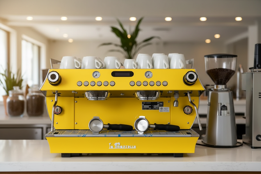 La Marzocco GB5 S detail shot in barista station