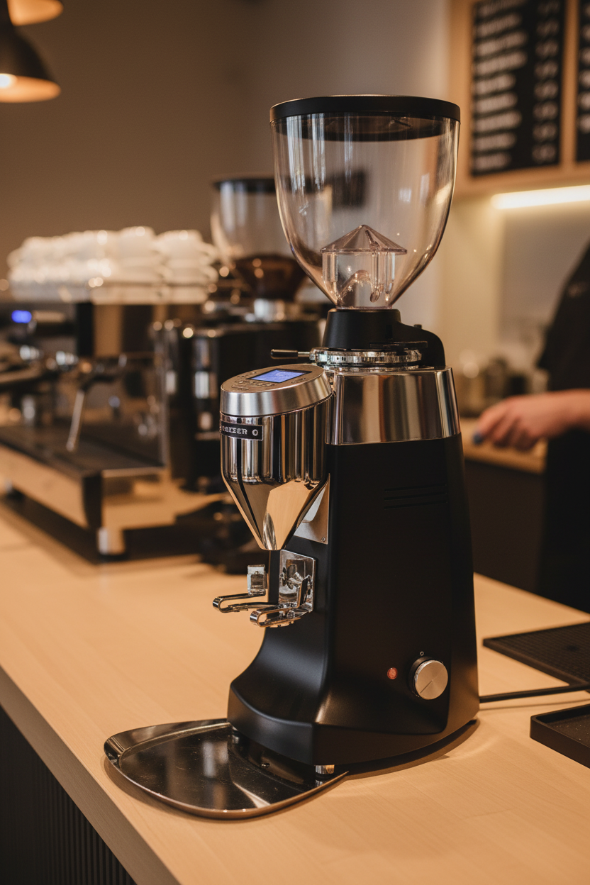 Mazzer Robur S in professional coffee shop environment