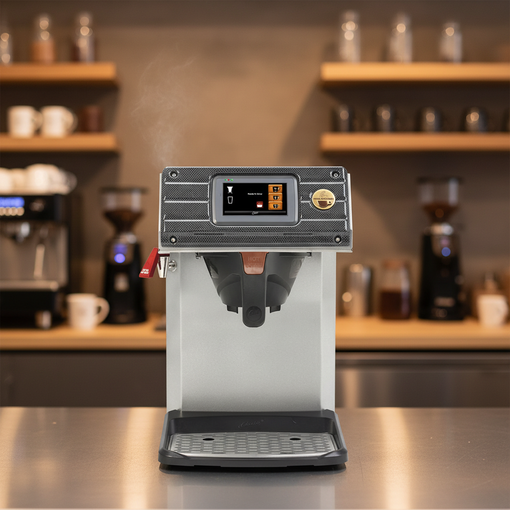 Coffee Brewer in Professional Café Setting