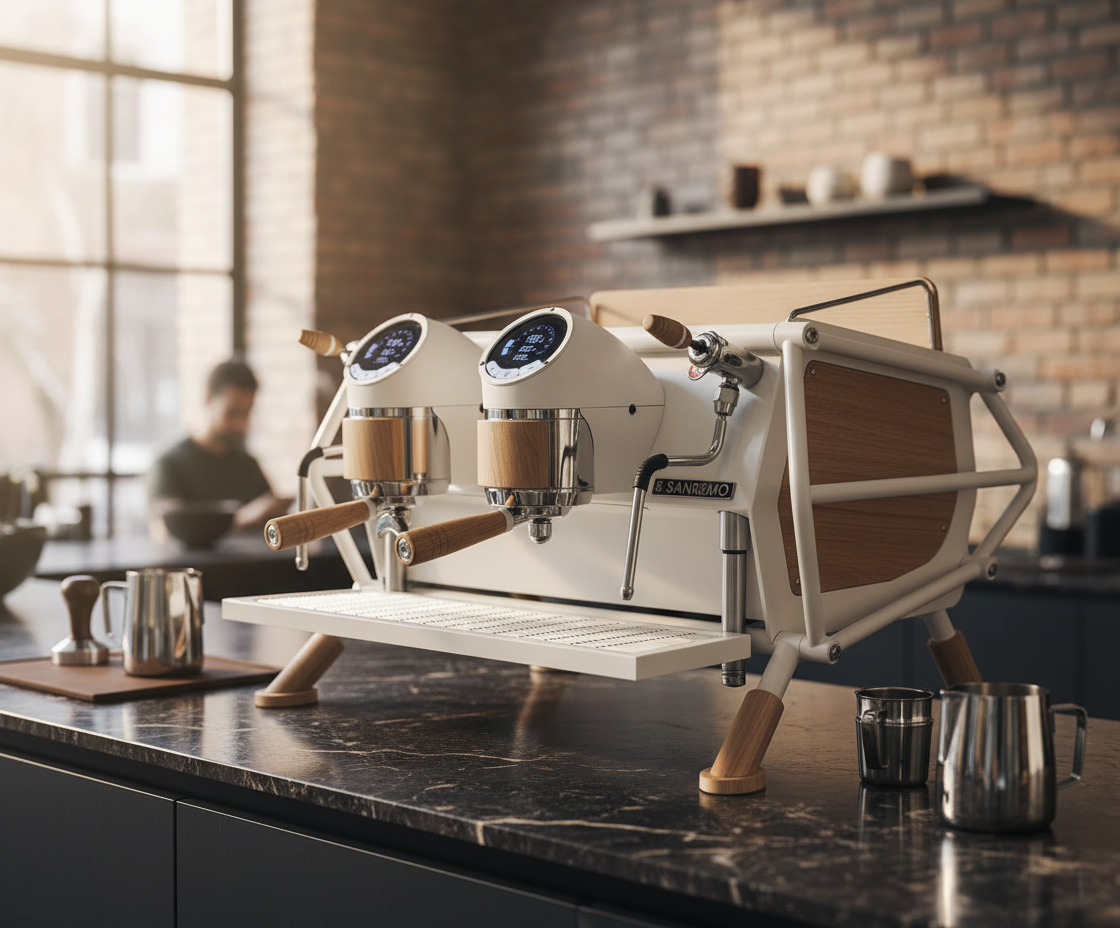 Sanremo Cafe Racer in specialty coffee shop