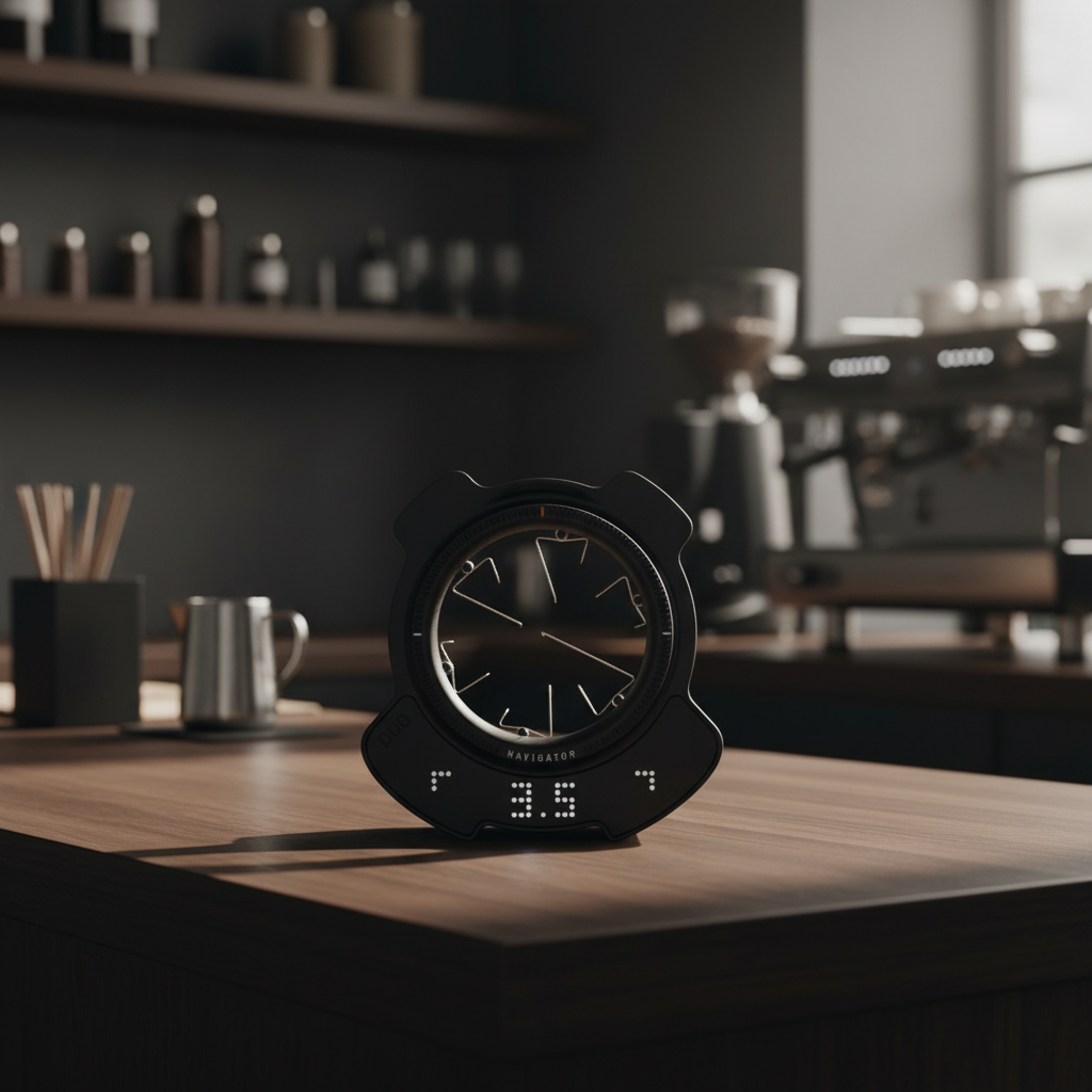 PUQ Navigator in premium café setting