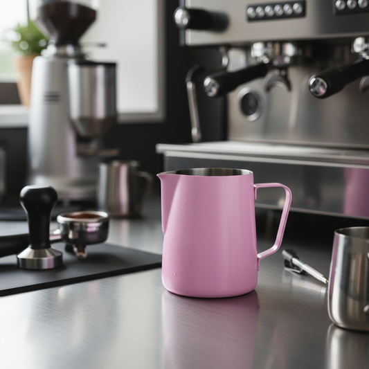 Rhino pitcher on barista workstation