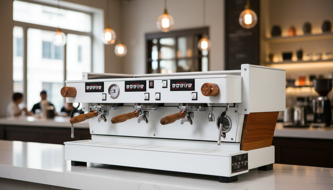 La Marzocco Linea Classic AV 3 Group Commercial Espresso Machine - CUSTOM White and Wood