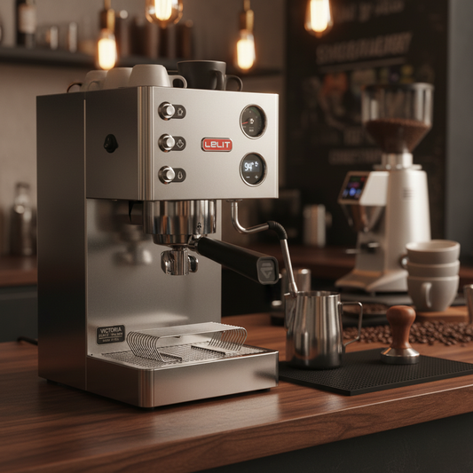 Lelit Victoria in coffee bar setting
