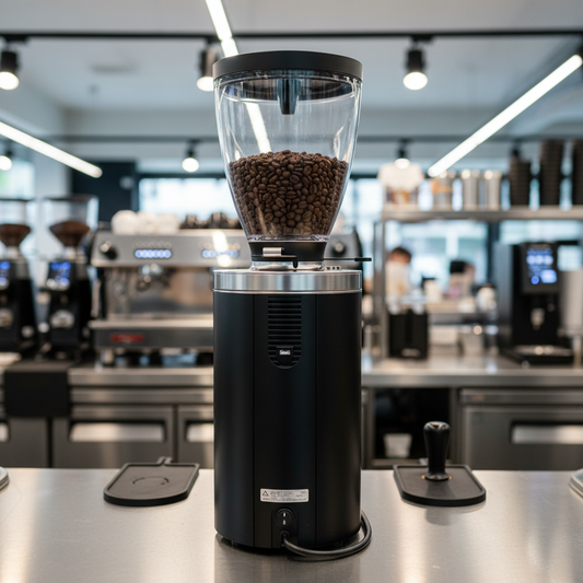 Mahlkonig E65T in commercial kitchen - back view