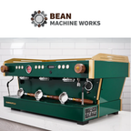 La Marzocco Linea Classic AV 3 group Custom Hunter Green, Walnut & Brass
