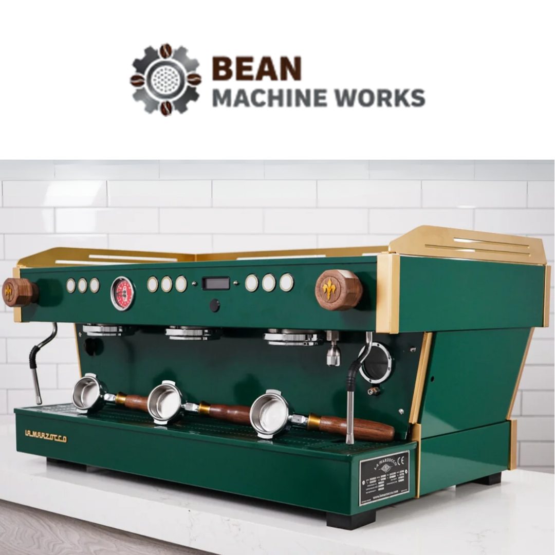 La Marzocco Linea Classic AV 3 group Custom Hunter Green, Walnut & Brass