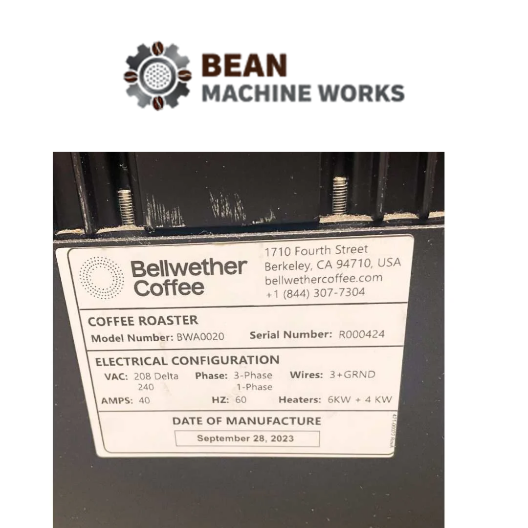 3kg Bellwether Coffee Roaster - Version 2 - Electric Ventless System