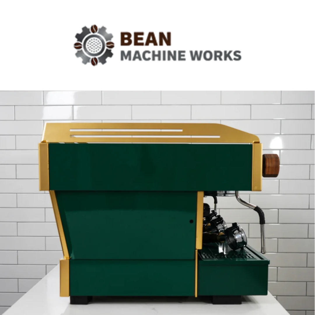 La Marzocco Linea Classic AV 3 group Custom Hunter Green, Walnut & Brass