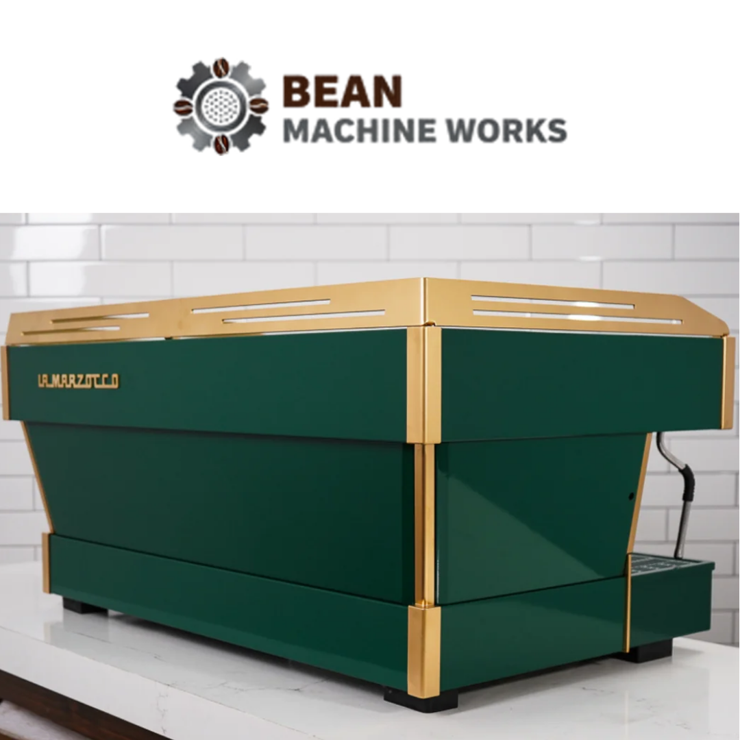 La Marzocco Linea Classic AV 3 group Custom Hunter Green, Walnut & Brass