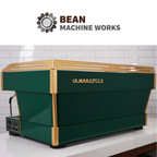 La Marzocco Linea Classic AV 3 group Custom Hunter Green, Walnut & Brass