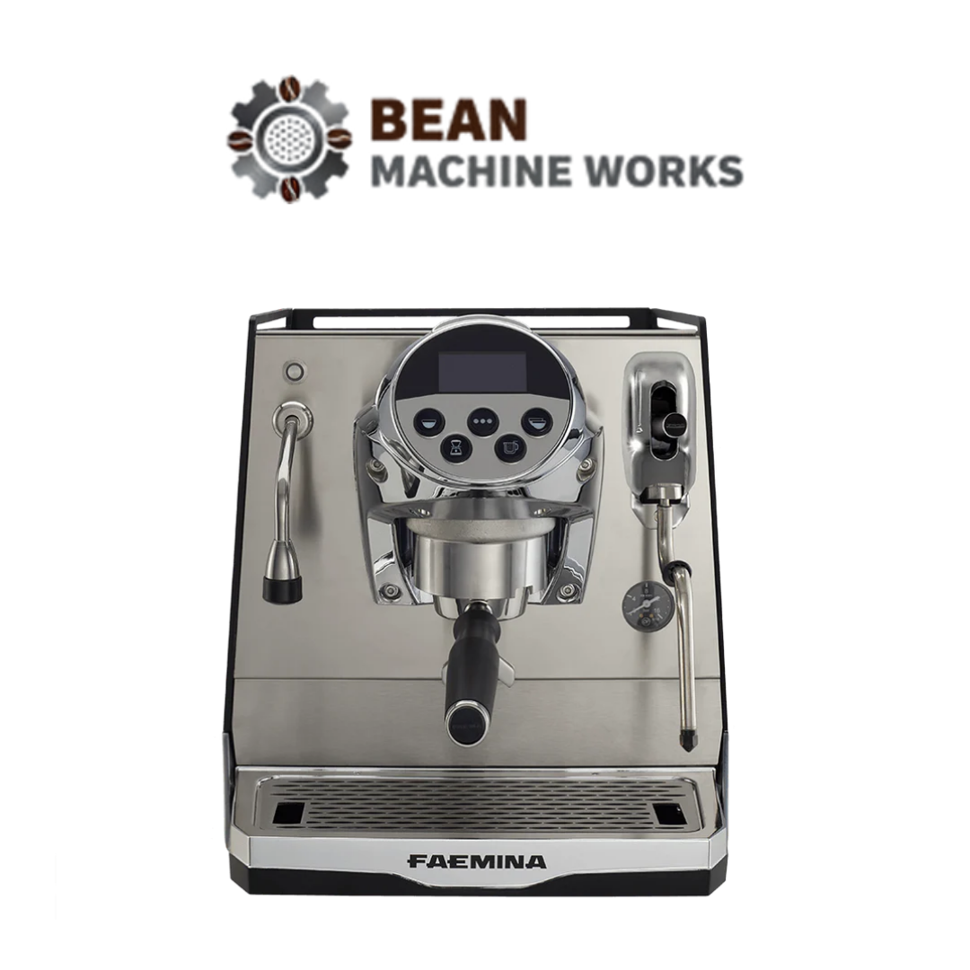 Faema Faemina A/1 GTI 5P – 1 Group Commercial Espresso Machine (Anodised Black/Anodised Clear Grey)