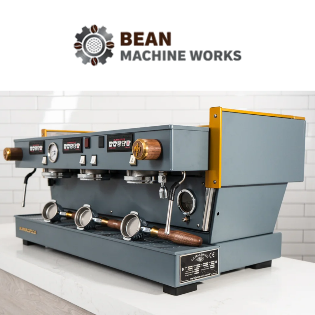 La Marzocco - Linea Classic AV - 3 Group Custom Grey & Gold with Wood Commercial Espresso Machine
