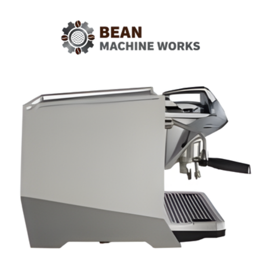 Faema Faemina A/1 GTI 5P – 1 Group Commercial Espresso Machine with Autosteam (Glossy White/Anodised Clear Grey)