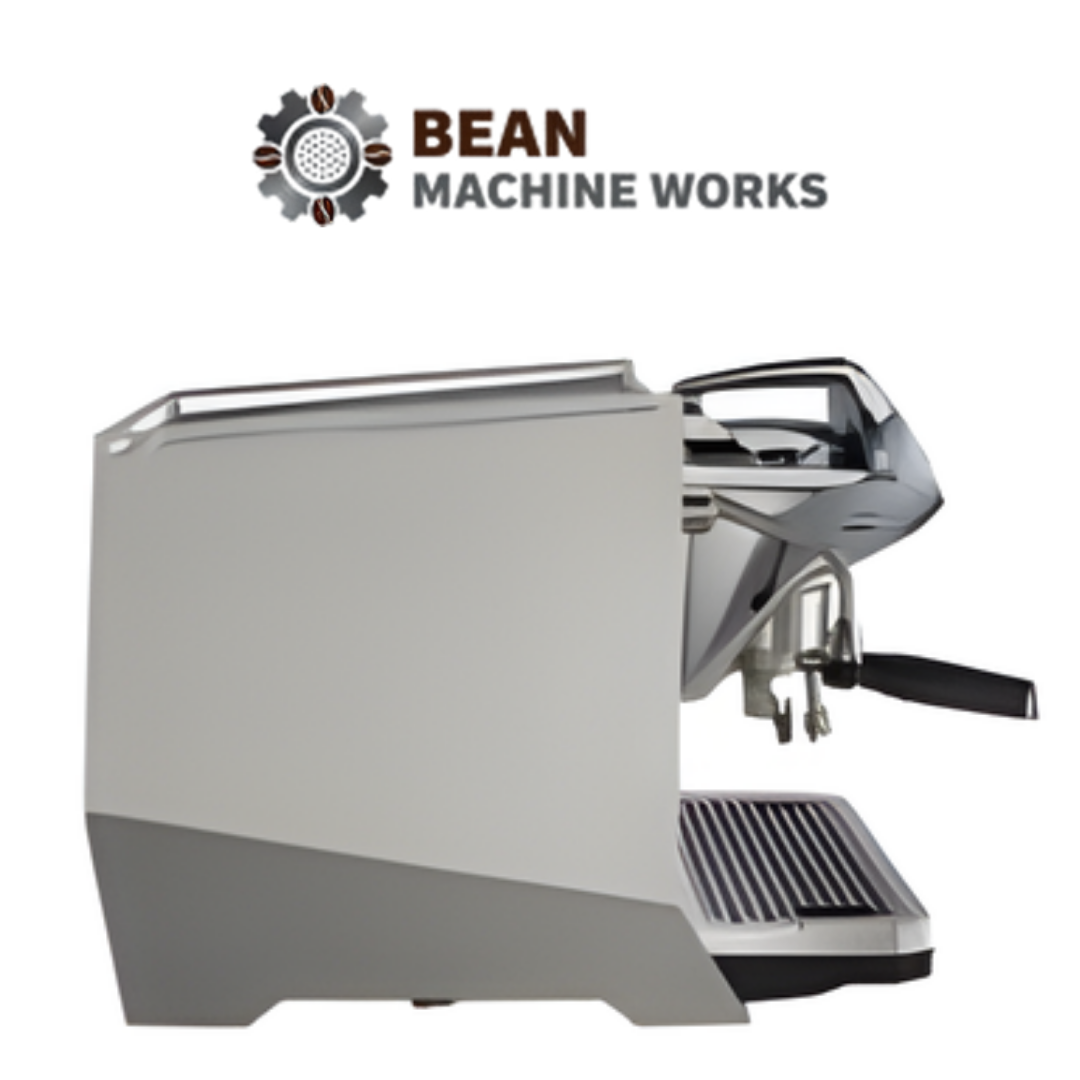 Faema Faemina A/1 GTI 5P – 1 Group Commercial Espresso Machine with Autosteam (Glossy White/Anodised Clear Grey)