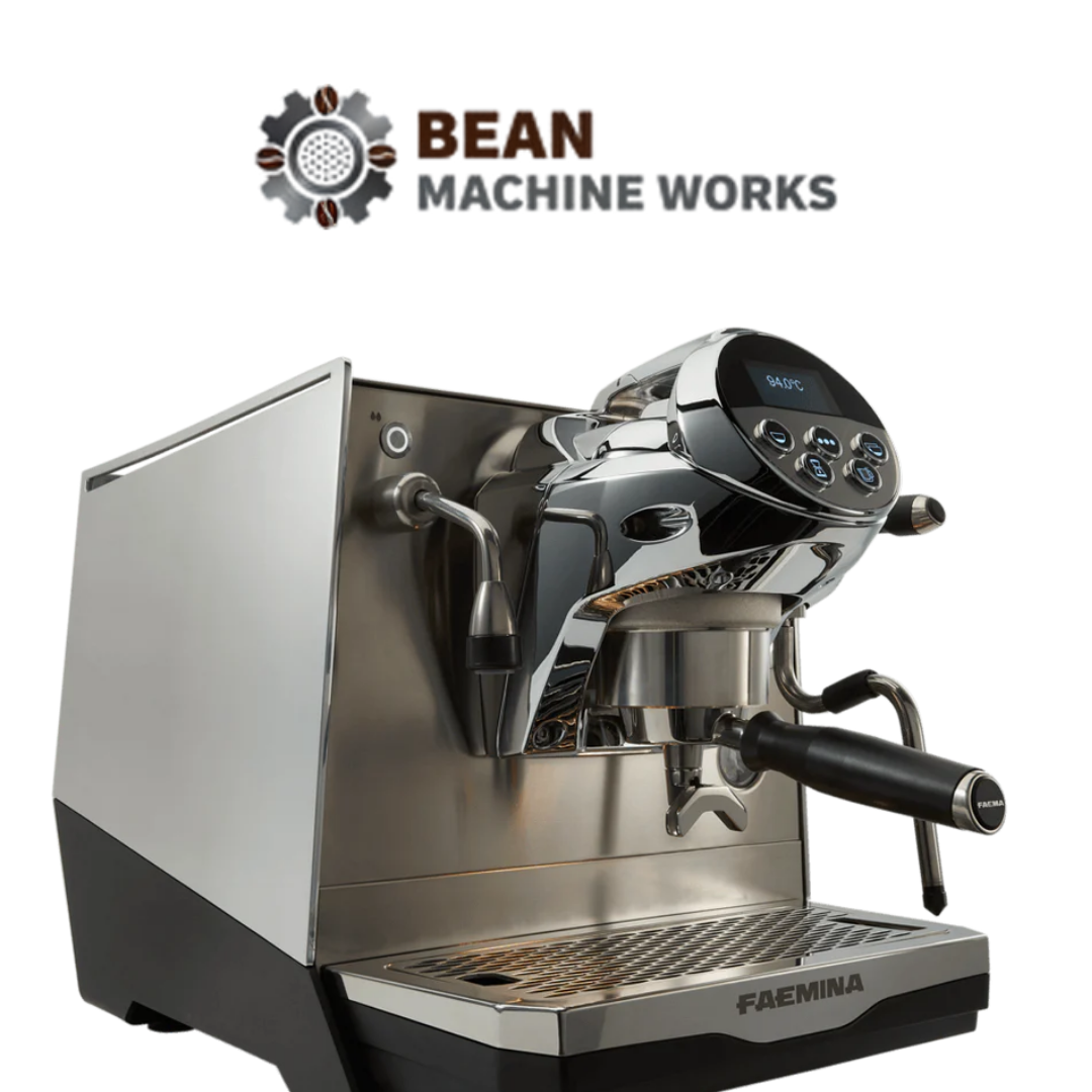 Faema Faemina A/1 GTI 5P – 1 Group Commercial Espresso Machine (Aluminum Lighting/Anodised Black)