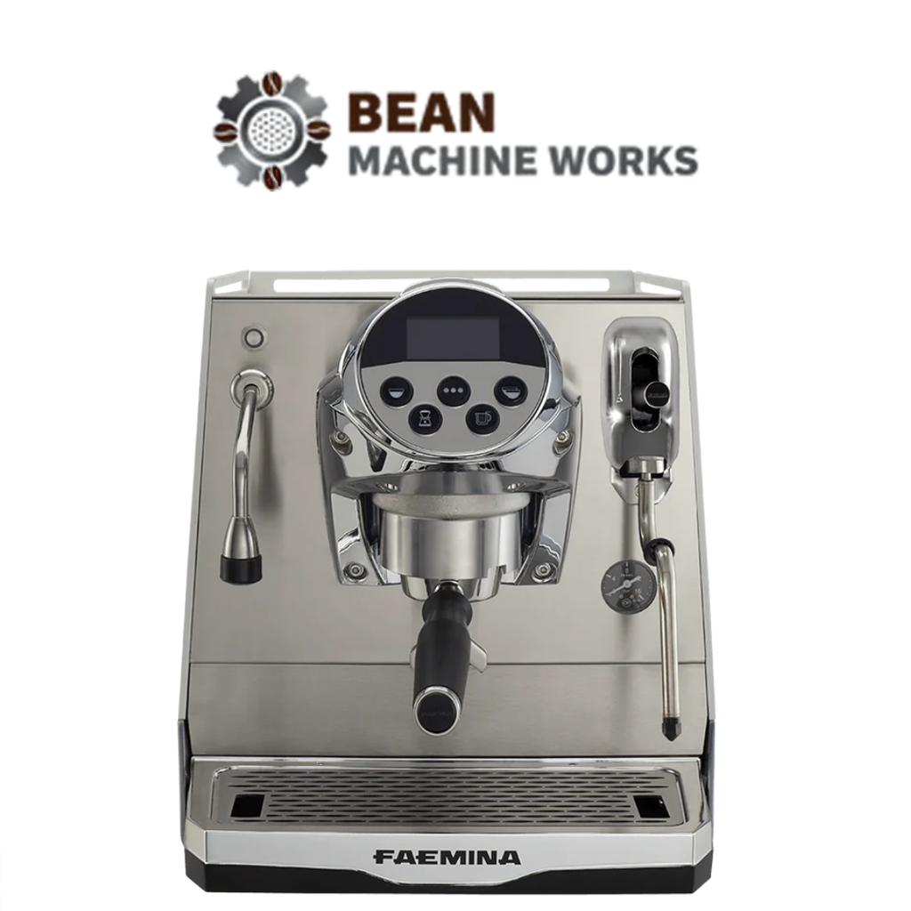 Faema Faemina A/1 GTI 5P – 1 Group Commercial Espresso Machine (Aluminum Lighting/Anodised Black)