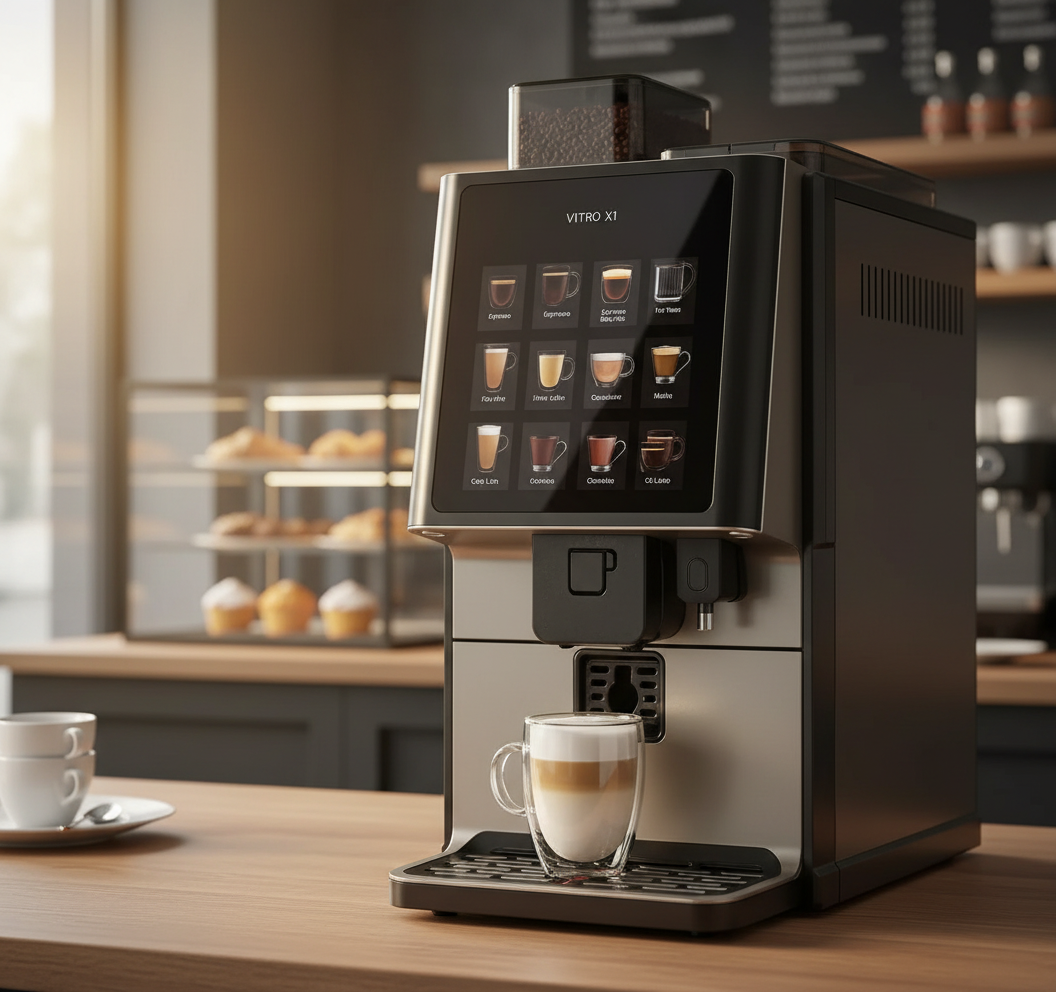 Enhanced Azkoyen Vitro X1 with café background