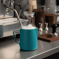 Rhino milk pitcher with steamed milk