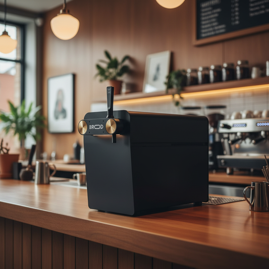 Brood DRNX angled view on coffee bar