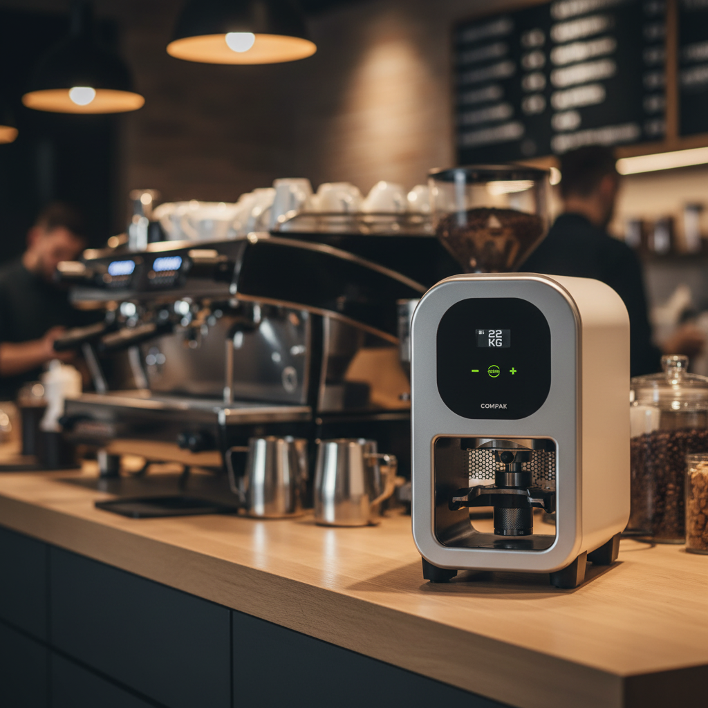 Compak Cube Tamp in Coffee Shop Environment 2