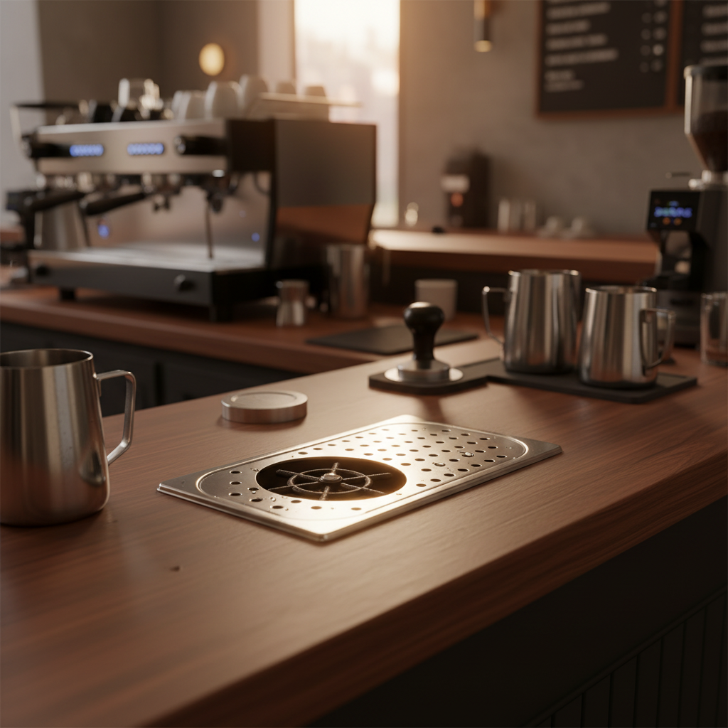 Small Pitcher Rinser - Professional Cafe Setting