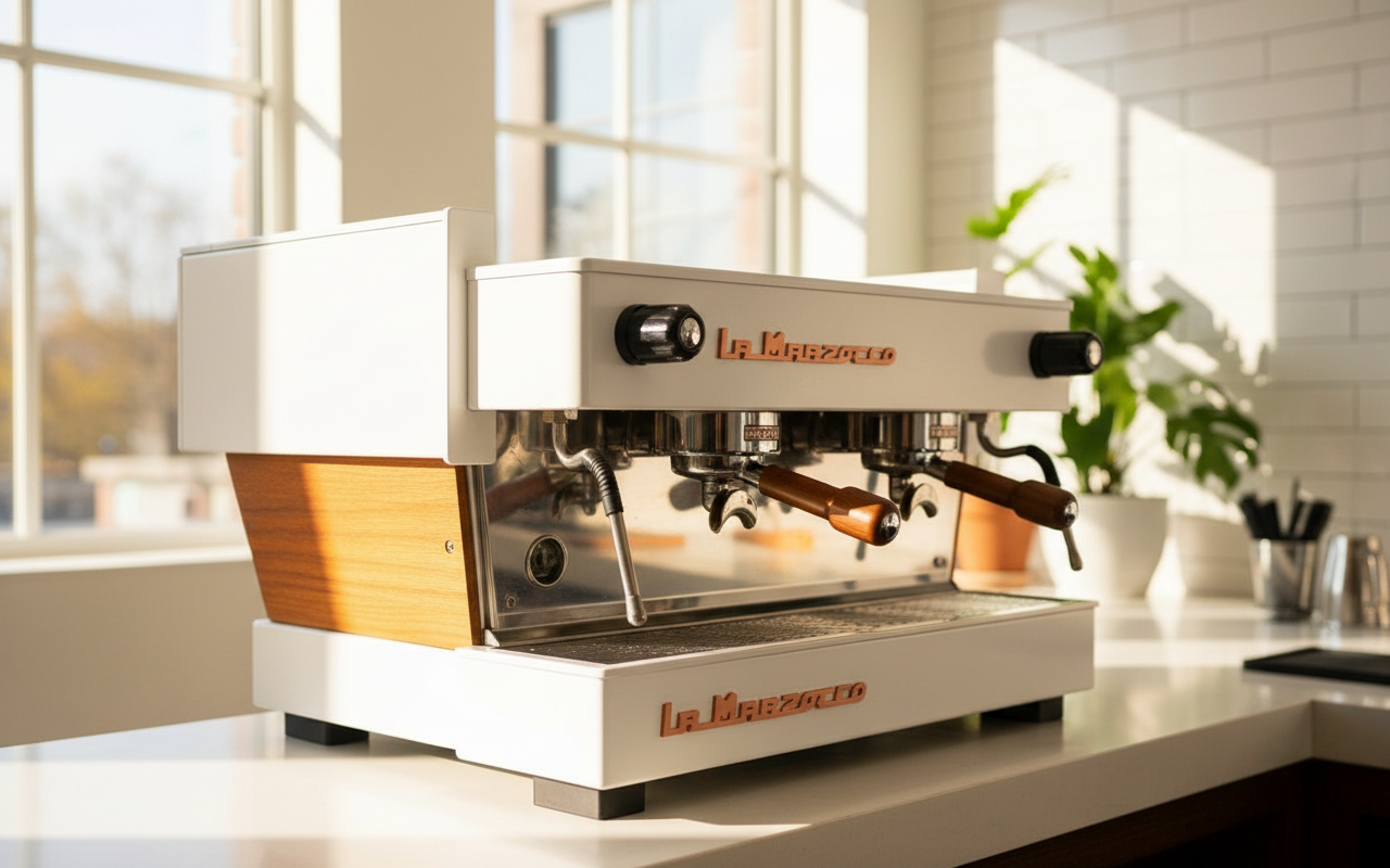 La Marzocco Linea Classic AV 3 Group Commercial Espresso Machine - CUSTOM White and Wood