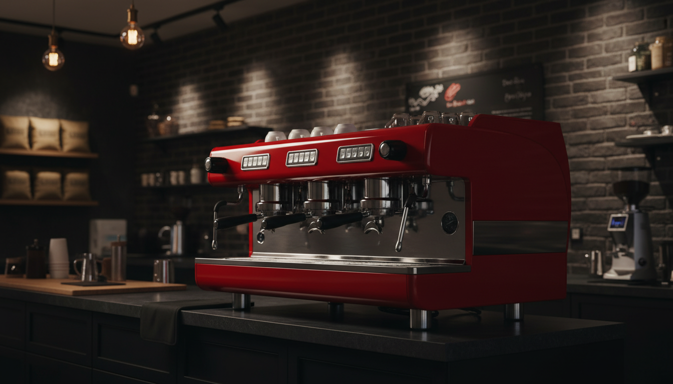 Espresso machine in specialty coffee shop