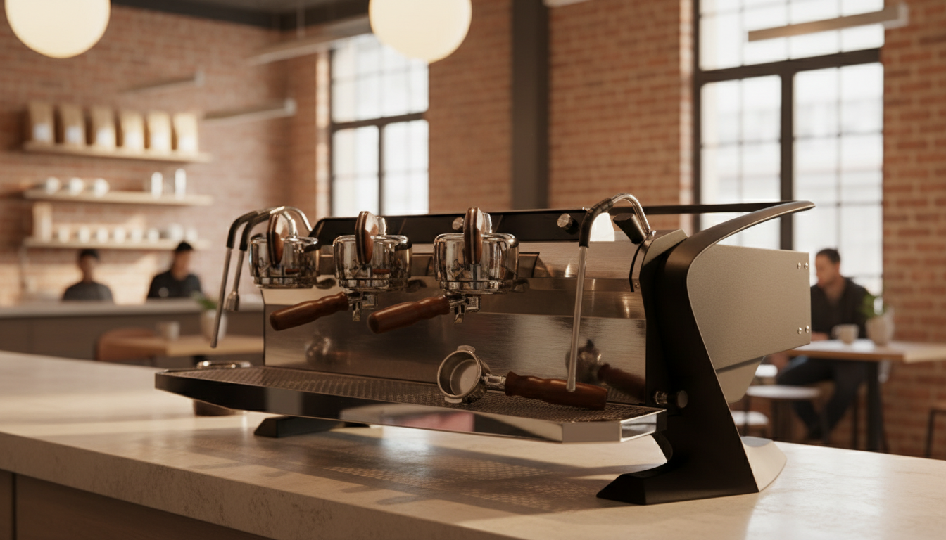 Slayer espresso machine in modern café setting