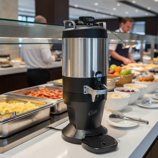 Wilbur Curtis Dispenser in Hotel Buffet Setting