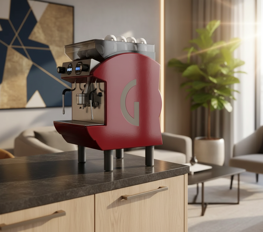 Gaggia side profile in upscale office