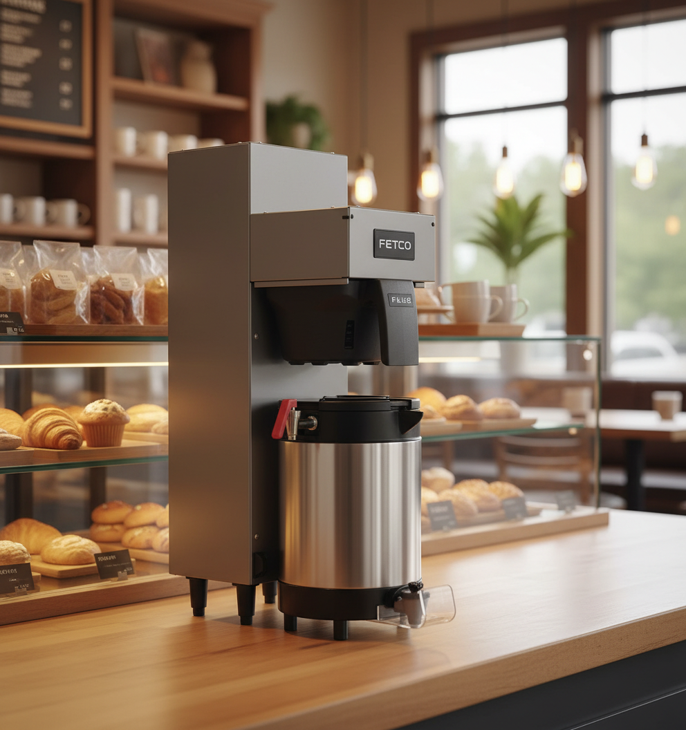 Fetco Coffee Brewer in Bakery Setting