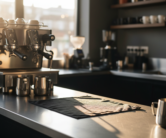 CMD Microfiber Barista Towel - Coffee Shop Setting