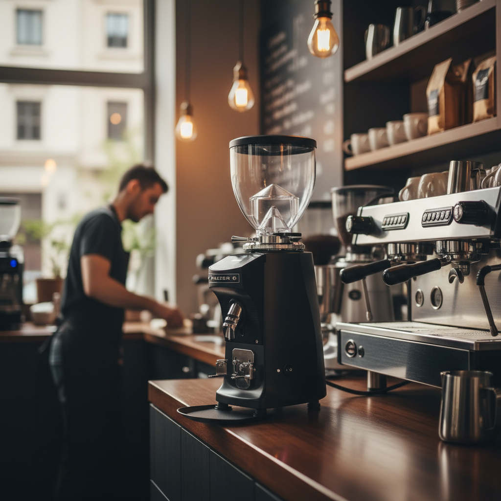 Mazzer Mini Electronic in Professional Café Setting