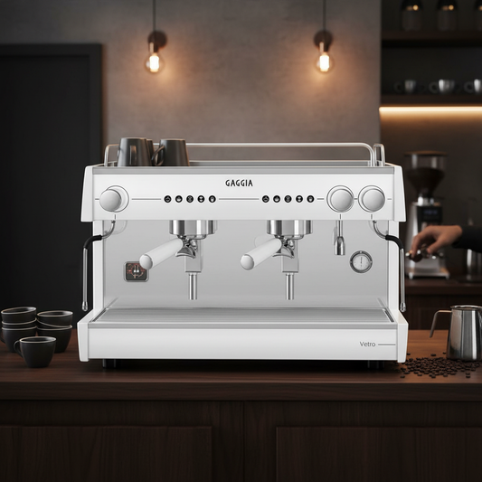 Gaggia Vetro with premium café background