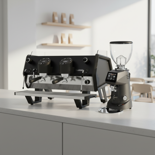 Minimalist coffee shop setting