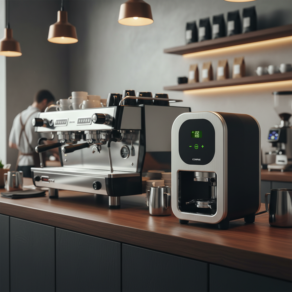 Compak Cube Tamp in Coffee Shop Environment 1