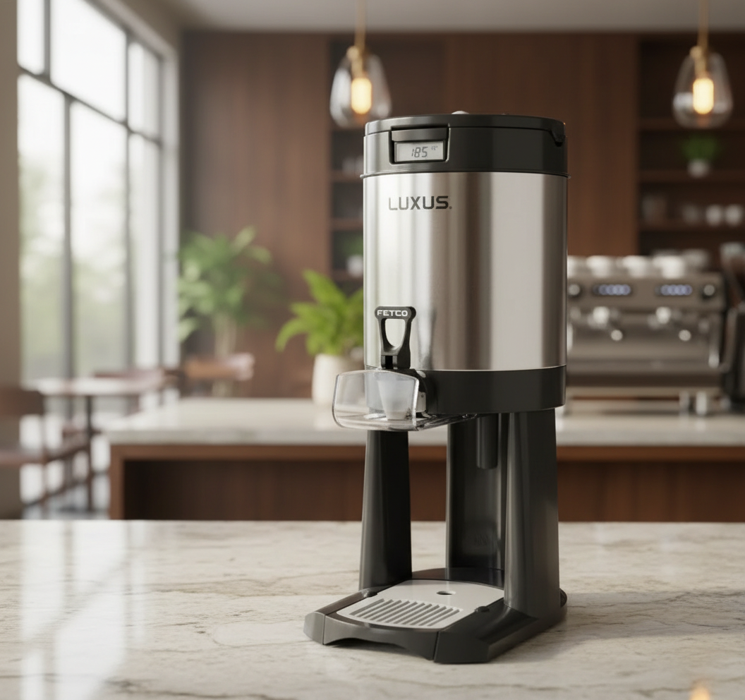 Fetco dispenser in modern café setting