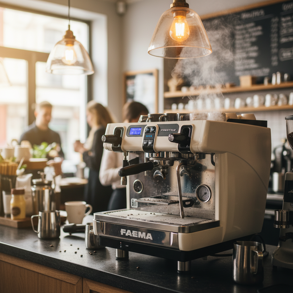 Faema Prestige in action at café counter