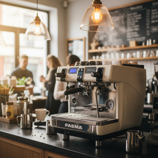 Faema Prestige in action at café counter