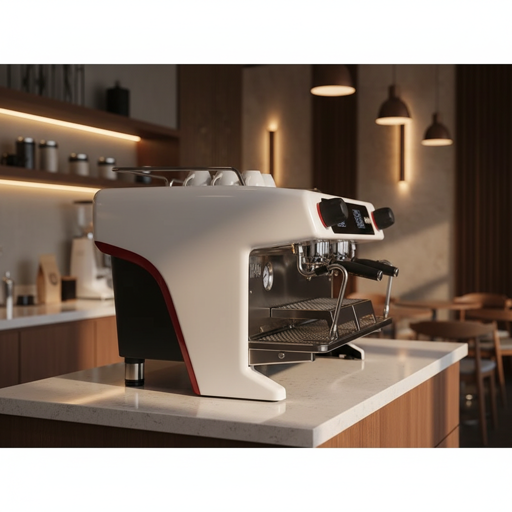 La Cimbali M40 side view in elegant cafe