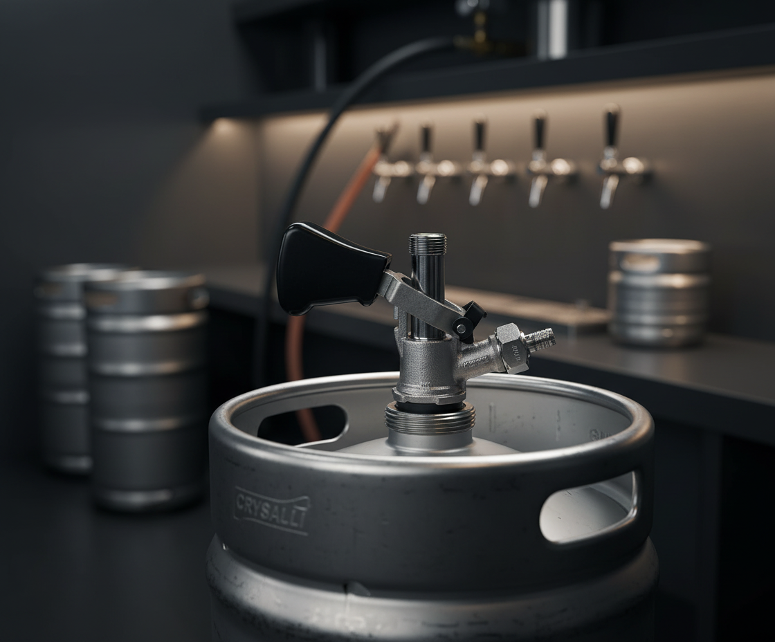 Keg coupler in brewery setting