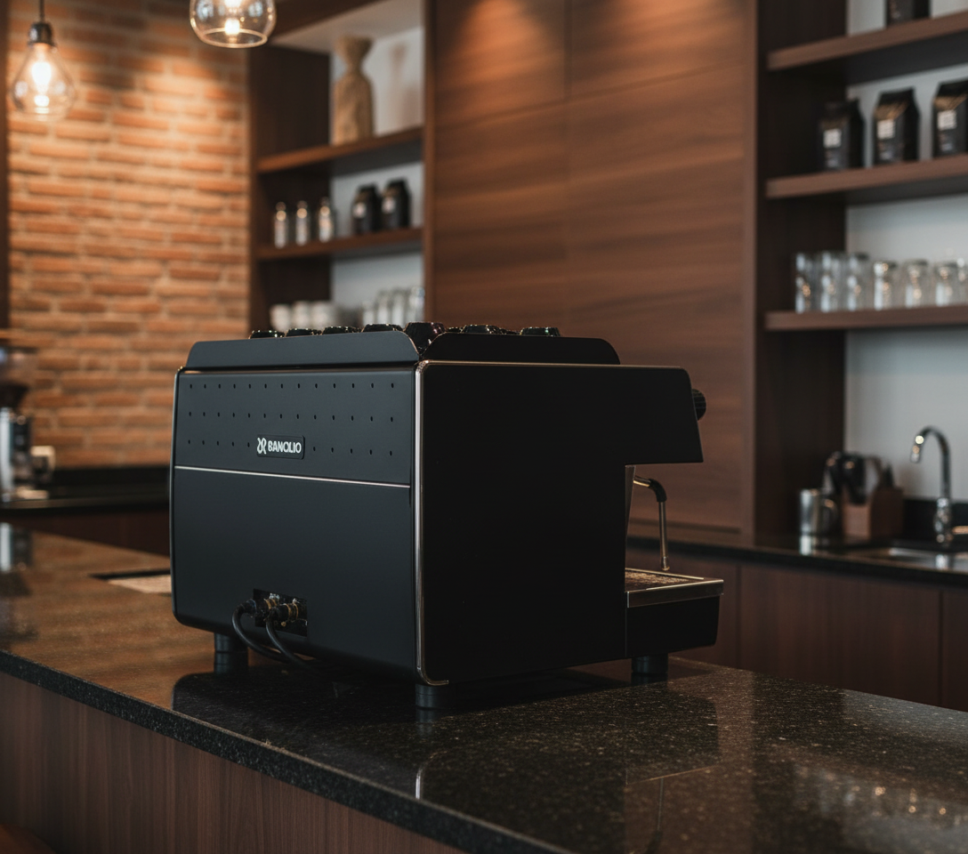 Back view in coffee bar