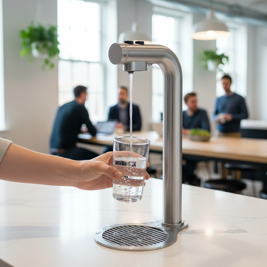 Water dispenser in active use