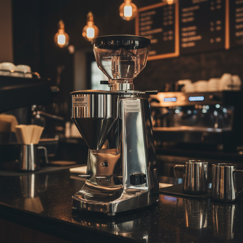 Mazzer LM Lux D aluminum in upscale coffee shop