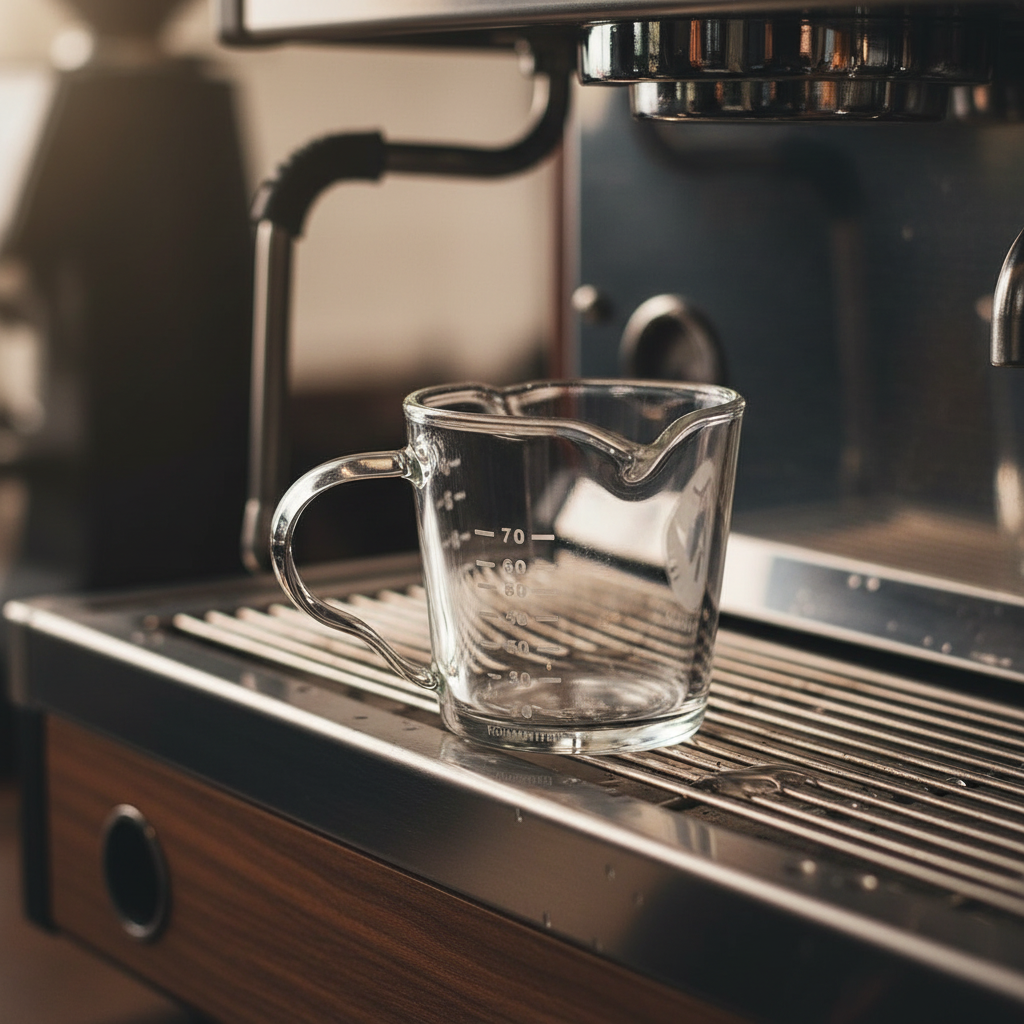 Shot glass on espresso machine