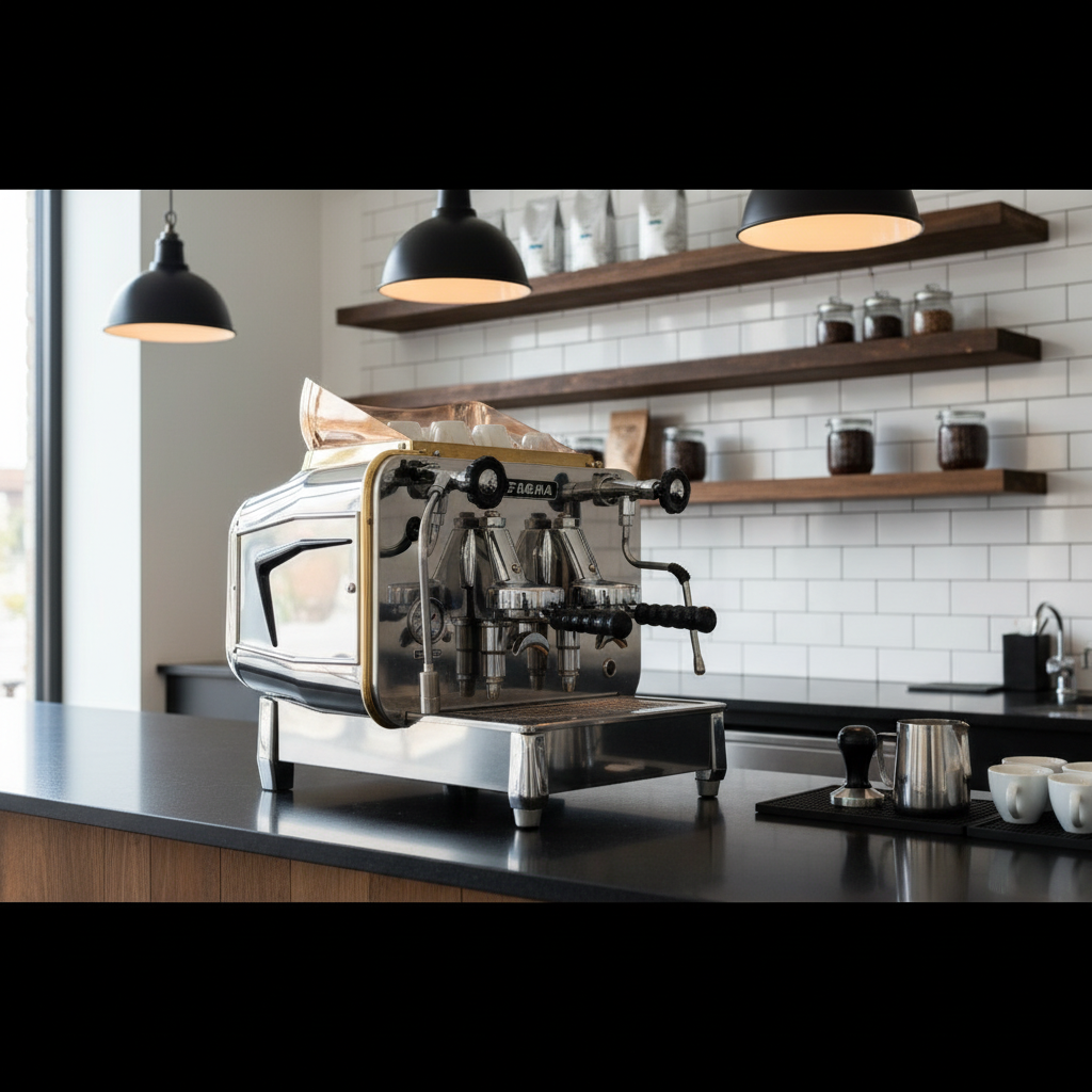 Faema E61 in modern coffee bar